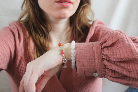 'Julie' Witte Maansteen Armband