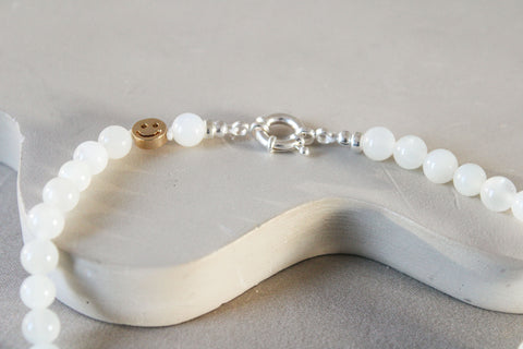 'Mabel' Witte Maansteen Ketting