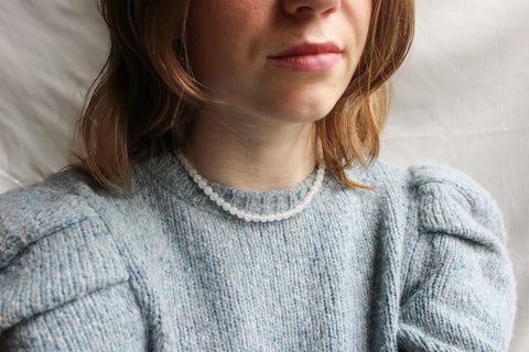 'Mabel' Witte Jade Ketting