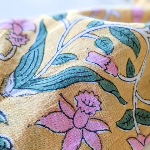 yellow block print mobile purse